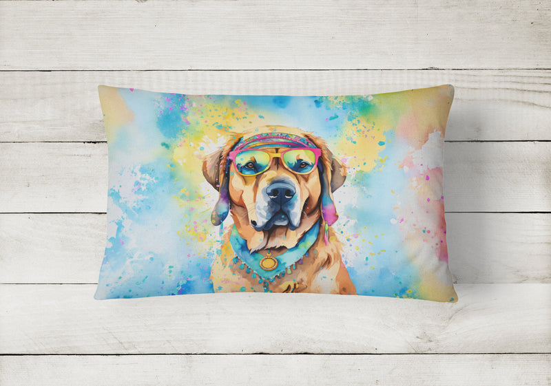 Mastiff Hippie Dawg Fabric Decorative Pillow