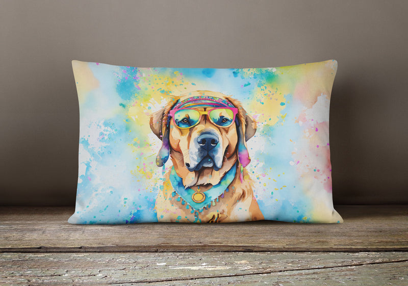 Mastiff Hippie Dawg Fabric Decorative Pillow