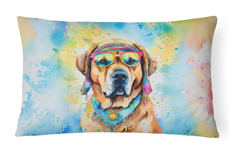Mastiff Hippie Dawg Fabric Decorative Pillow