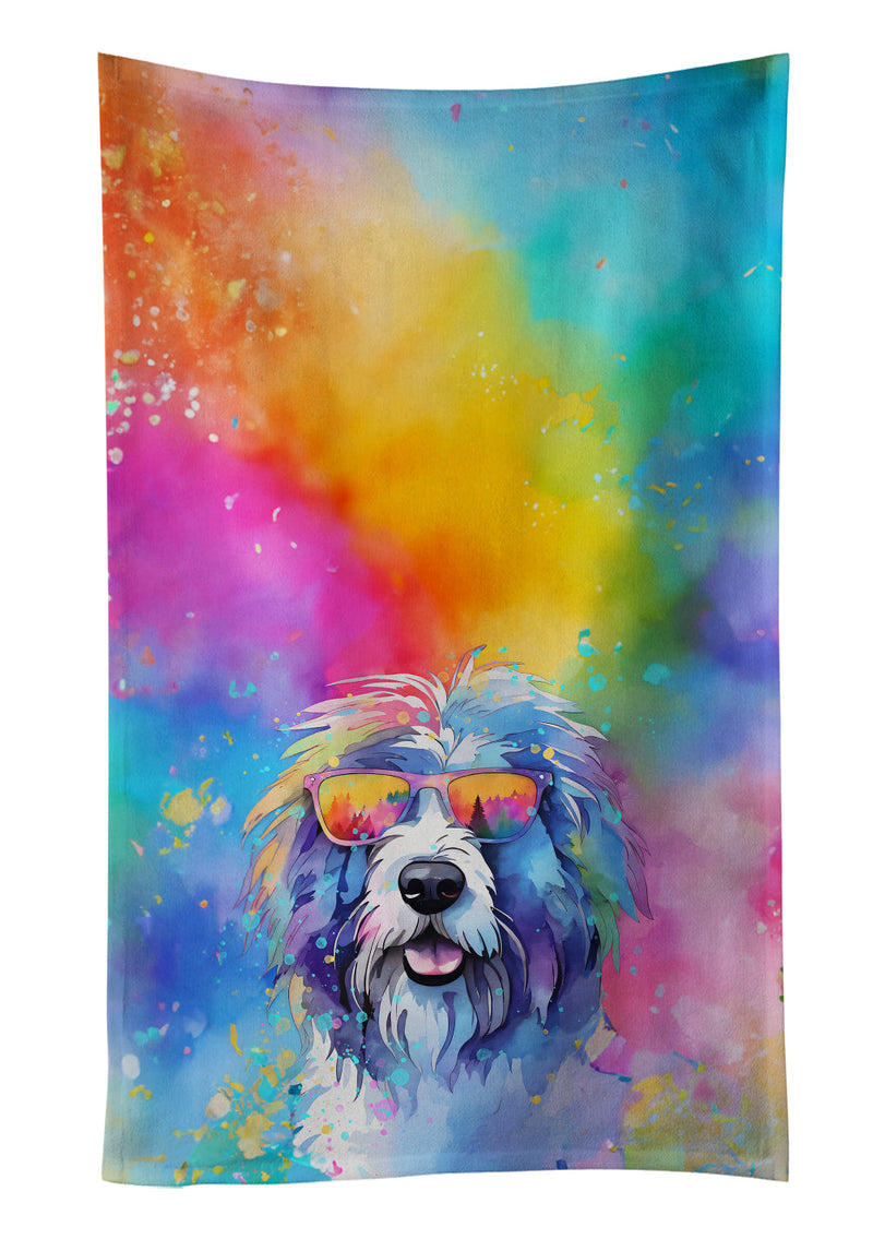 Old English Sheepdog Hippie Dawg Kitchen Towel