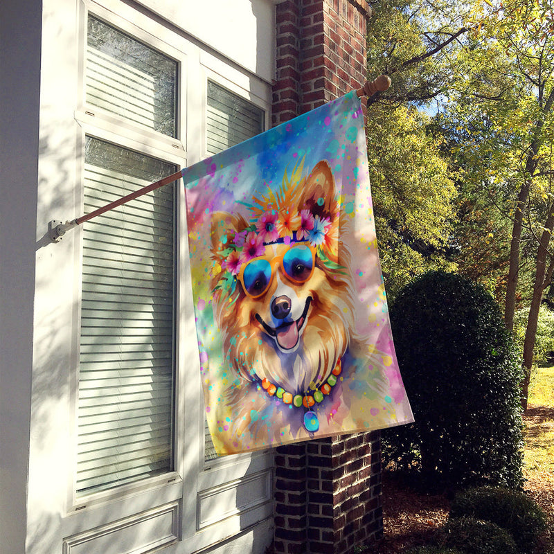 Pomeranian Hippie Dawg House Flag