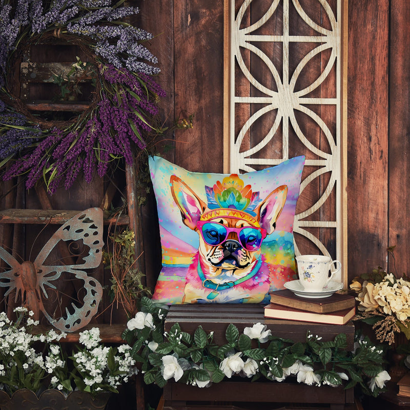 Pug Hippie Dawg Fabric Decorative Pillow