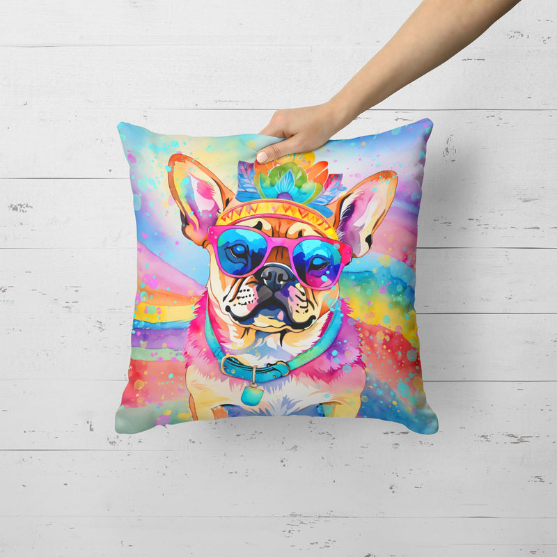 Pug Hippie Dawg Fabric Decorative Pillow