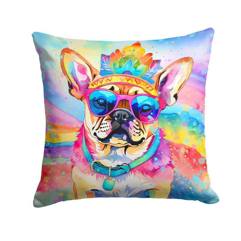 Pug Hippie Dawg Fabric Decorative Pillow