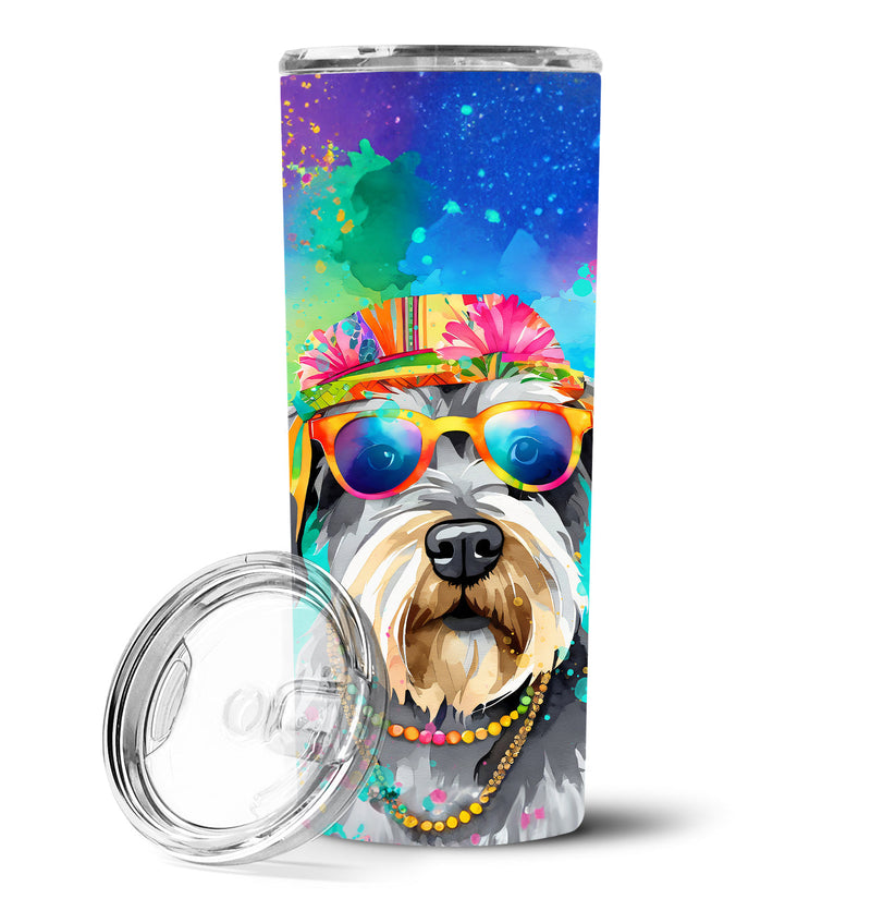Schnauzer Hippie Dawg Stainless Steel Skinny Tumbler