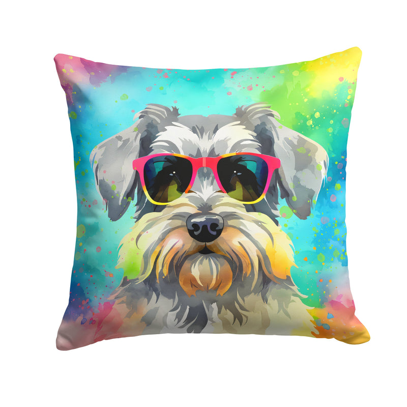 Schnauzer Hippie Dawg Fabric Decorative Pillow