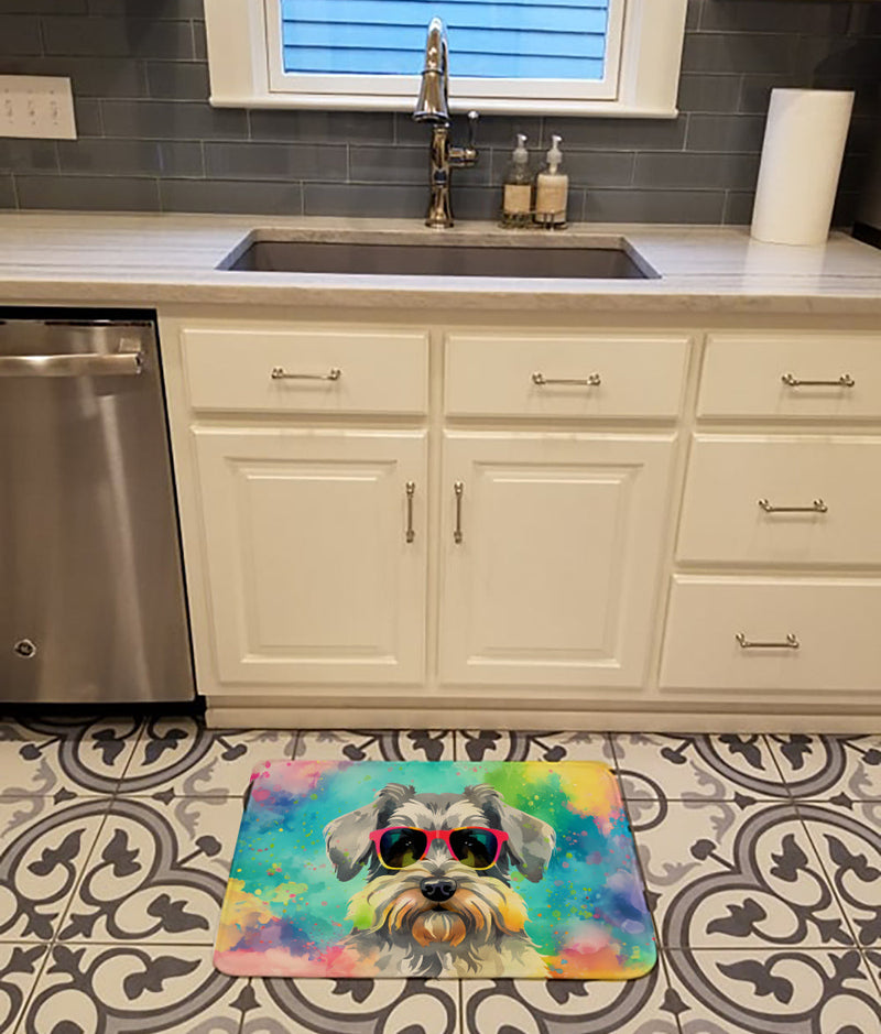 Schnauzer Hippie Dawg Memory Foam Kitchen Mat