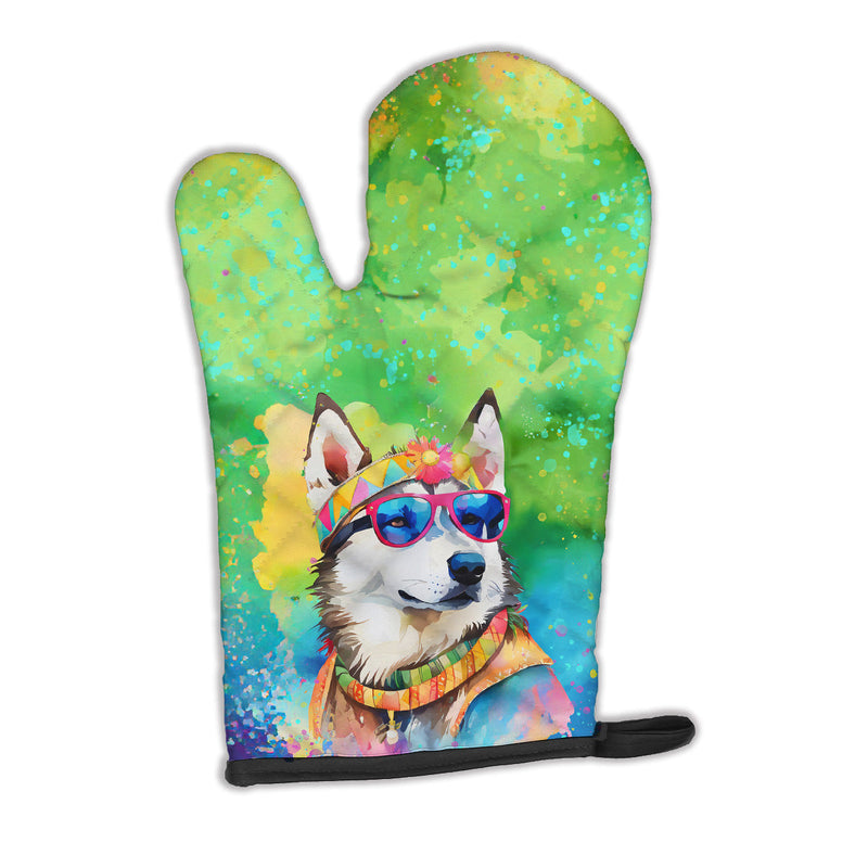 Siberian Husky Hippie Dawg Oven Mitt