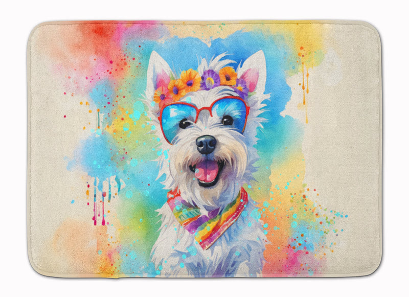 Westie Hippie Dawg Memory Foam Kitchen Mat