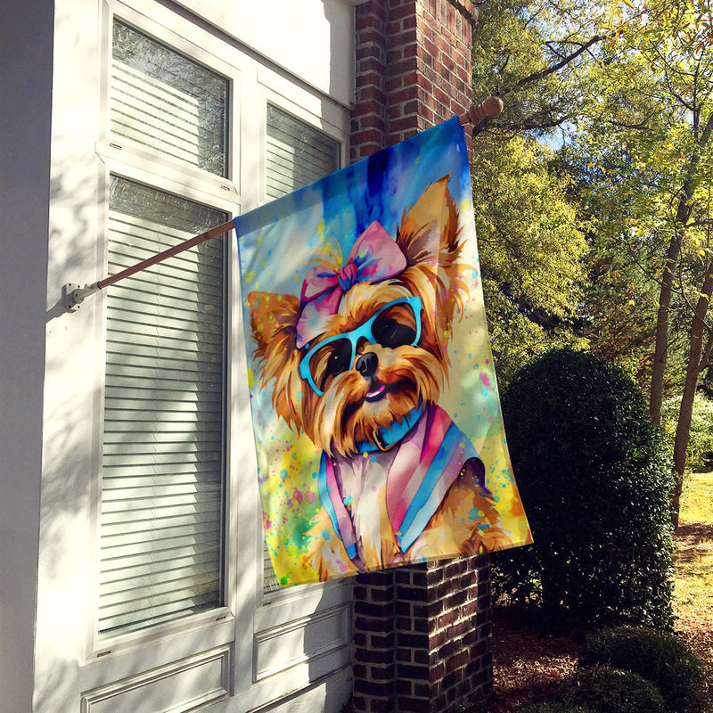 Yorkshire Terrier Hippie Dawg House Flag