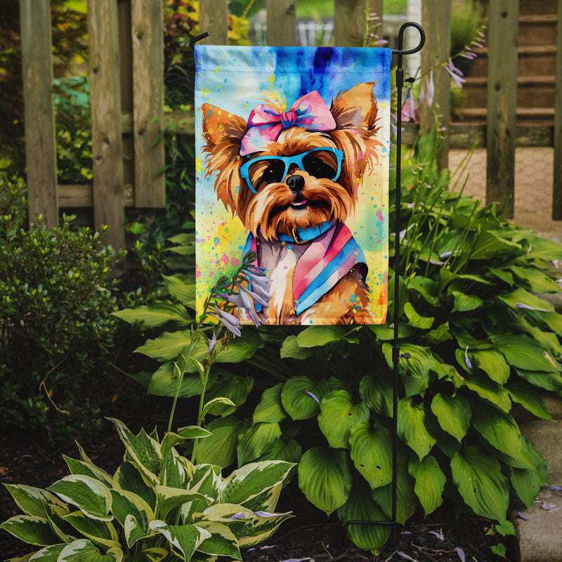 Yorkshire Terrier Hippie Dawg Garden Flag