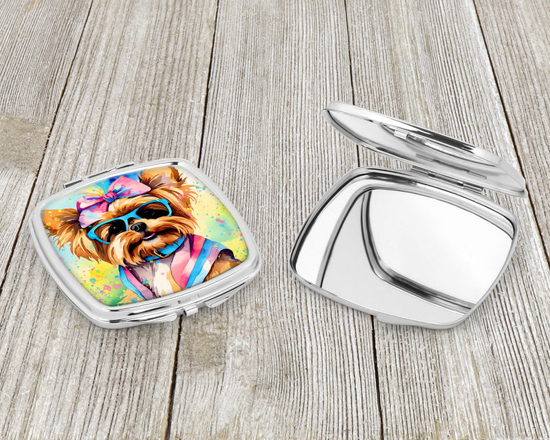 Yorkshire Terrier Hippie Dawg Compact Mirror