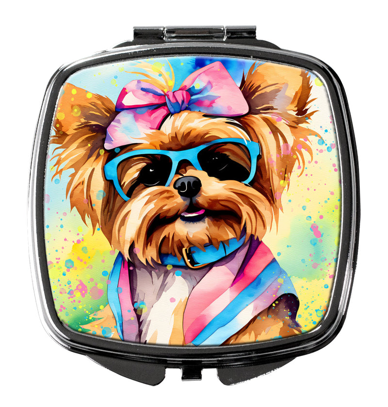 Yorkshire Terrier Hippie Dawg Compact Mirror