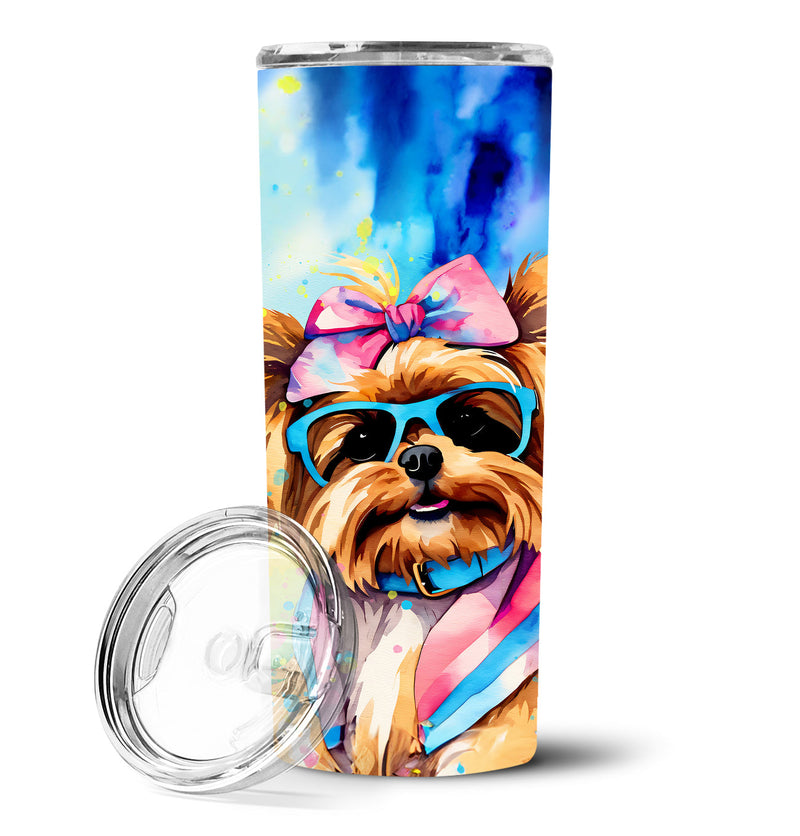 Yorkshire Terrier Hippie Dawg Stainless Steel Skinny Tumbler