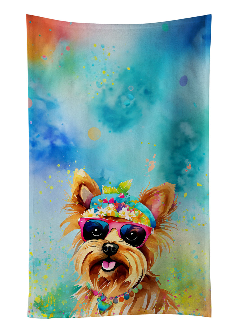 Yorkshire Terrier Hippie Dawg Kitchen Towel