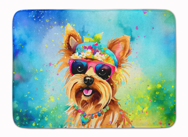 Yorkshire Terrier Hippie Dawg Memory Foam Kitchen Mat