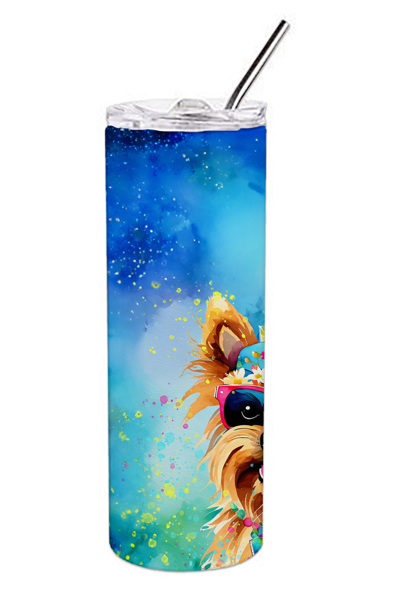 Yorkshire Terrier Hippie Dawg Stainless Steel Skinny Tumbler