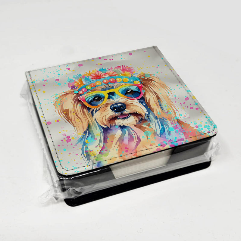 Yorkshire Terrier Hippie Dawg PU Leather Note Paper Holder