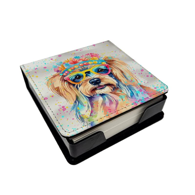 Yorkshire Terrier Hippie Dawg PU Leather Note Paper Holder