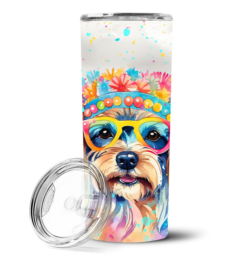 Yorkshire Terrier Hippie Dawg Stainless Steel Skinny Tumbler