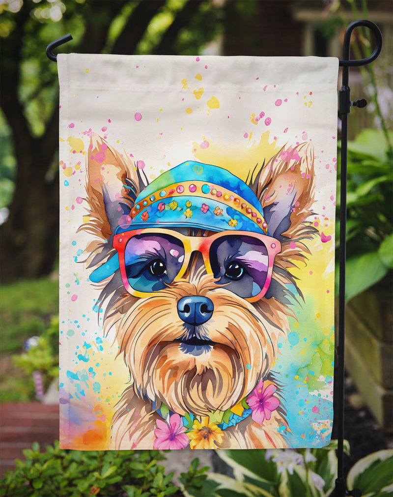 Yorkshire Terrier Hippie Dawg Garden Flag