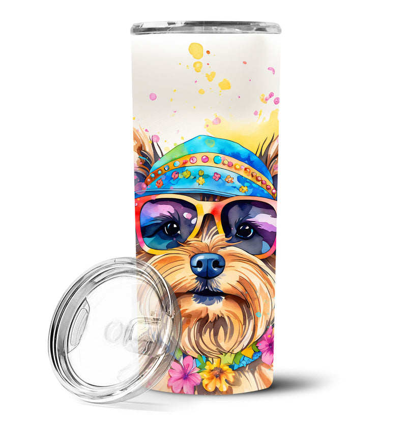 Yorkshire Terrier Hippie Dawg Stainless Steel Skinny Tumbler