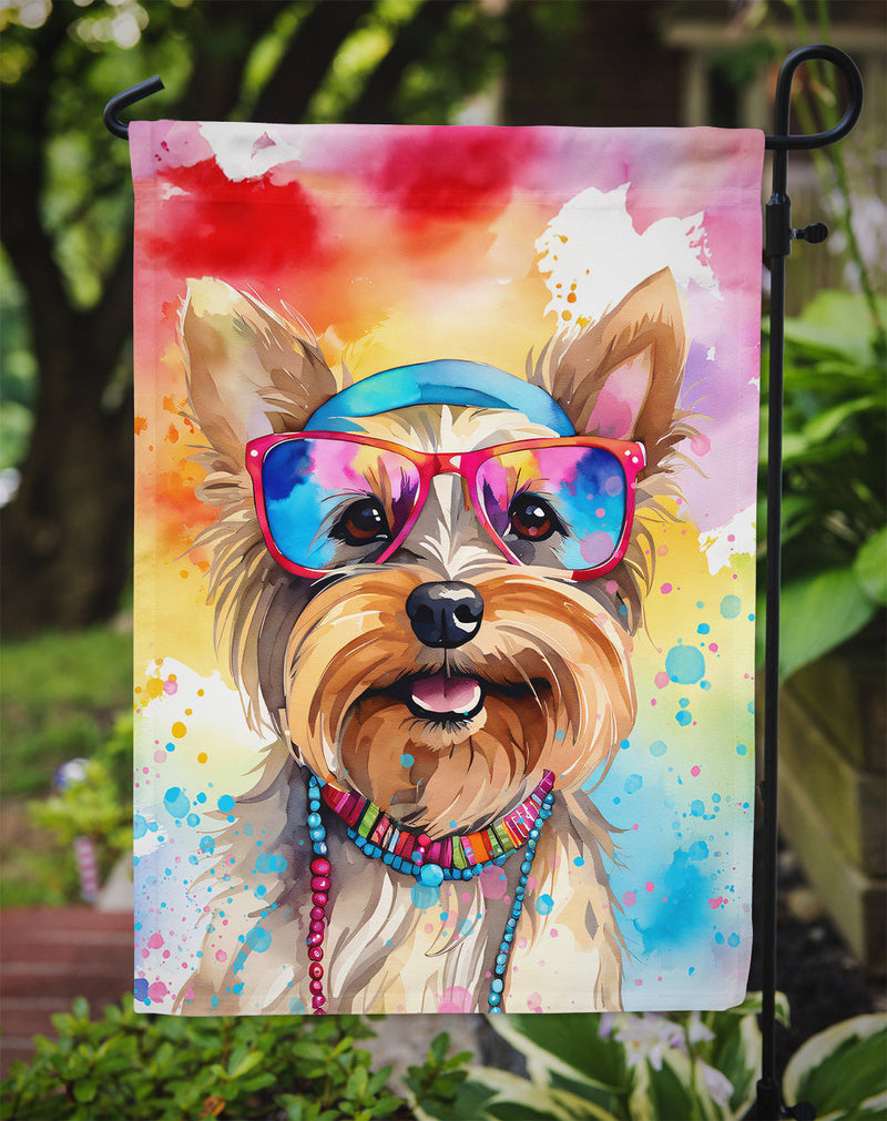 Yorkshire Terrier Hippie Dawg Garden Flag