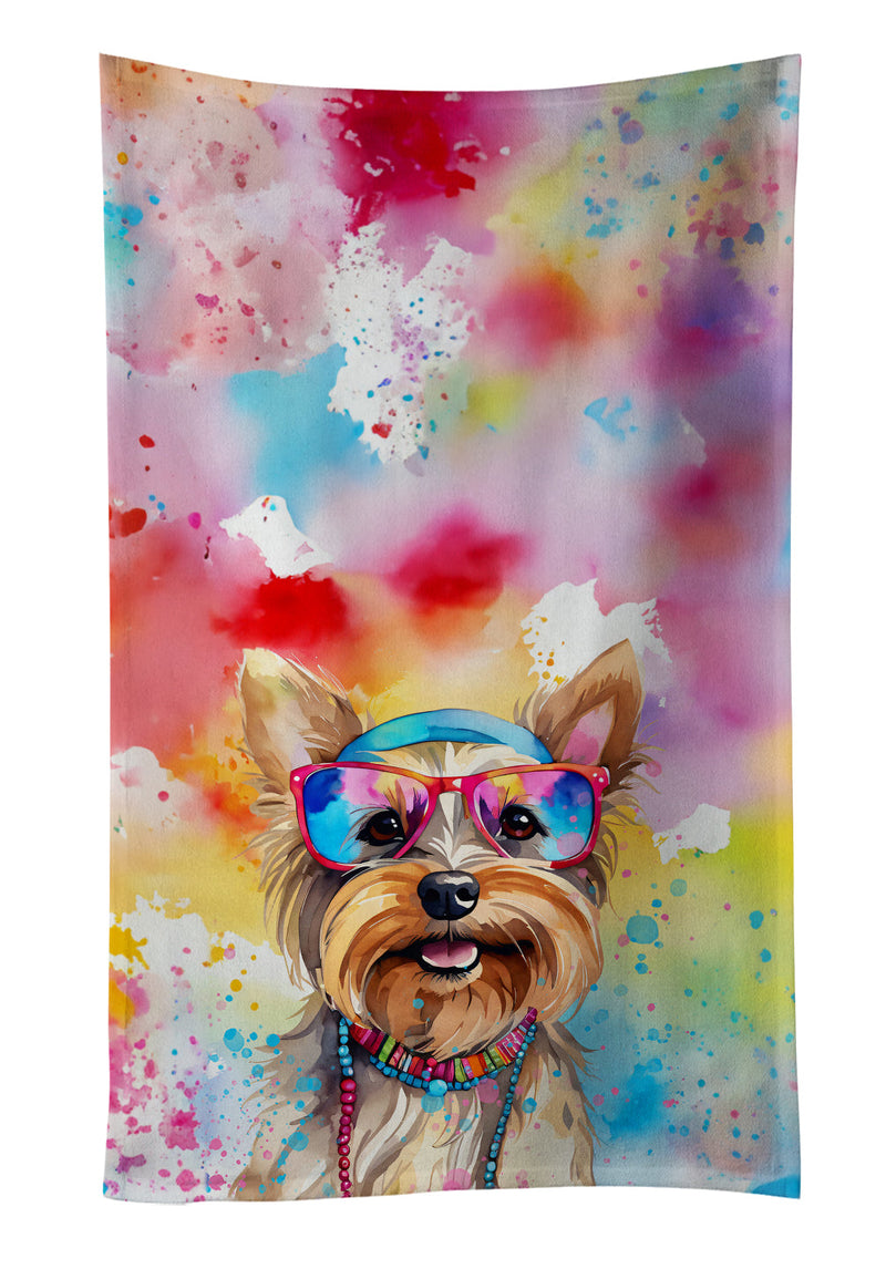 Yorkshire Terrier Hippie Dawg Kitchen Towel