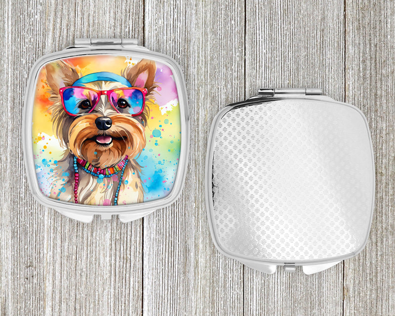 Yorkshire Terrier Hippie Dawg Compact Mirror