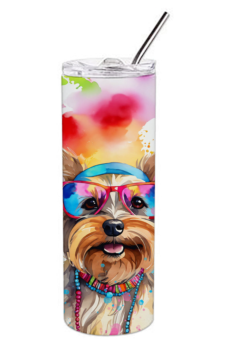 Yorkshire Terrier Hippie Dawg Stainless Steel Skinny Tumbler