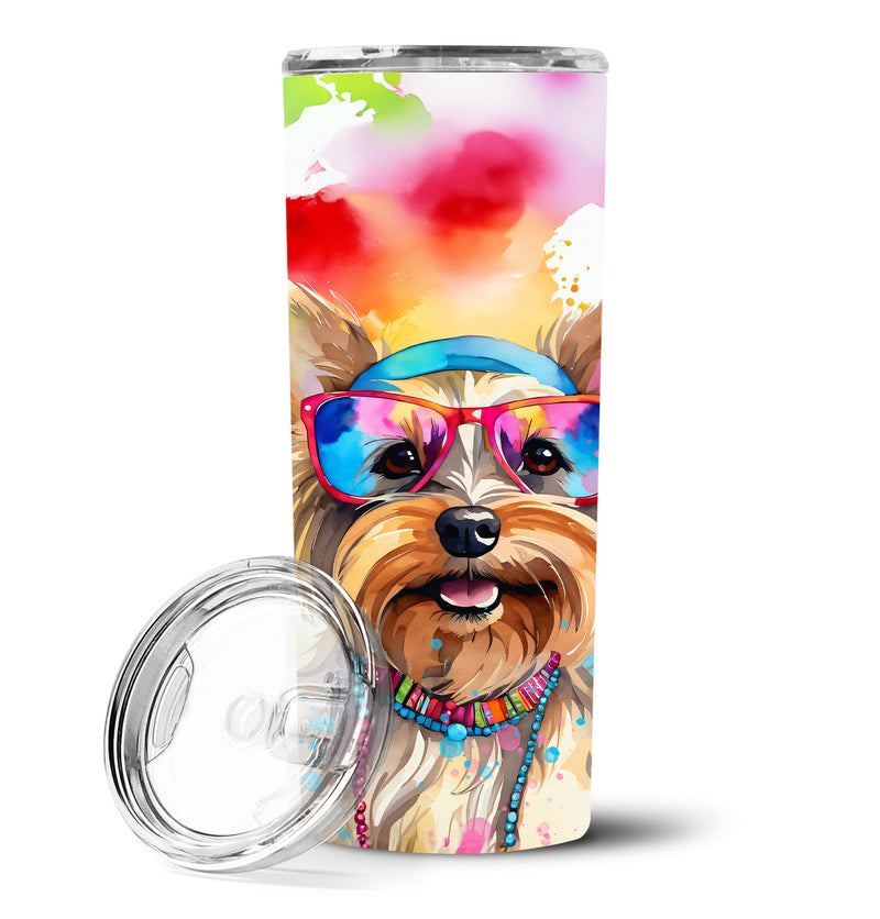 Yorkshire Terrier Hippie Dawg Stainless Steel Skinny Tumbler