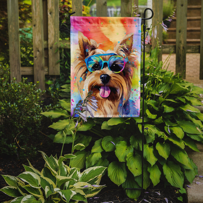 Yorkshire Terrier Hippie Dawg Garden Flag