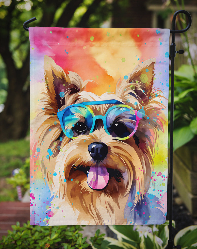 Yorkshire Terrier Hippie Dawg Garden Flag