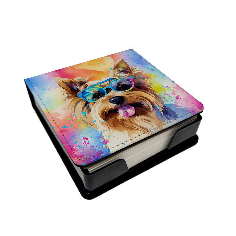 Yorkshire Terrier Hippie Dawg PU Leather Note Paper Holder