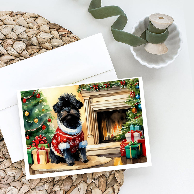 Affenpinscher Cozy Christmas Greeting Cards Pack of 8