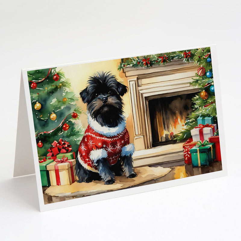 Affenpinscher Cozy Christmas Greeting Cards Pack of 8