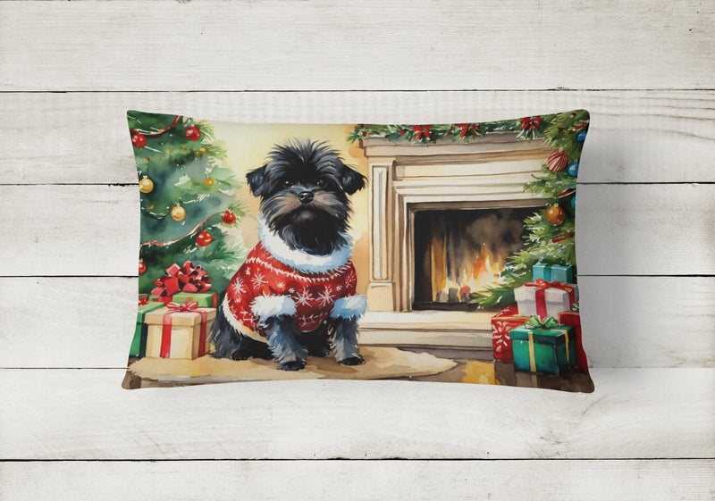 Affenpinscher Cozy Christmas Throw Pillow