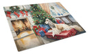 Afghan Hound Cozy Christmas Glass Cutting Boards – Durable, Decorative Kitchen Art Large