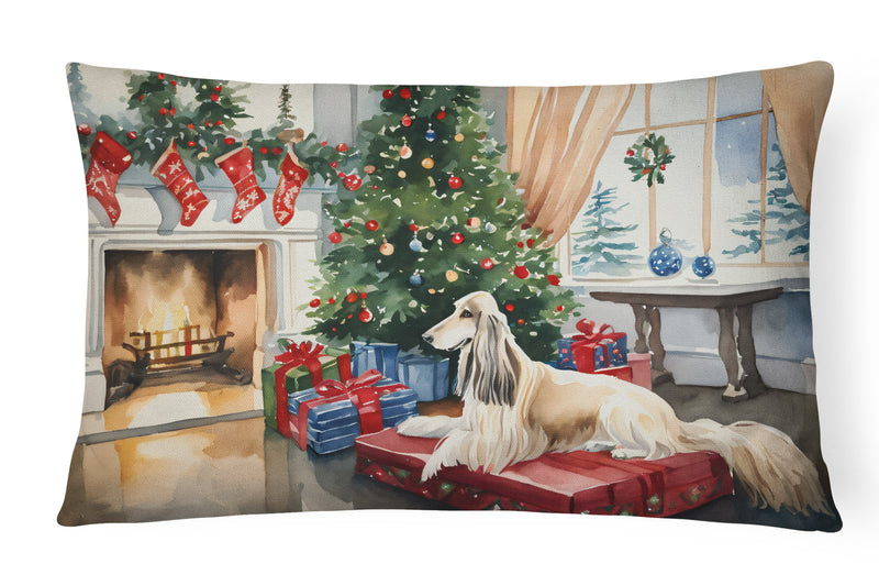 Afghan Hound Cozy Christmas Throw Pillow