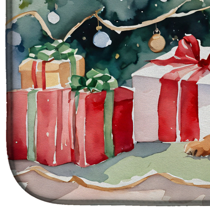 Airedale Terrier Cozy Christmas Dish Drying Mat