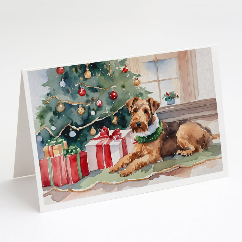 Airedale Terrier Cozy Christmas Greeting Cards Pack of 8