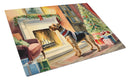 Airedale Terrier Cozy Christmas Glass Cutting Boards – Durable, Decorative Kitchen Art Large