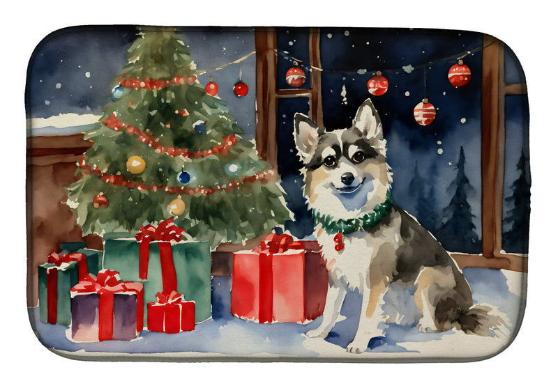 Alaskan Klee Kai Cozy Christmas Dish Drying Mat