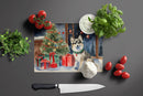 Alaskan Klee Kai Cozy Christmas Glass Cutting Boards – Durable, Decorative Kitchen Art Large