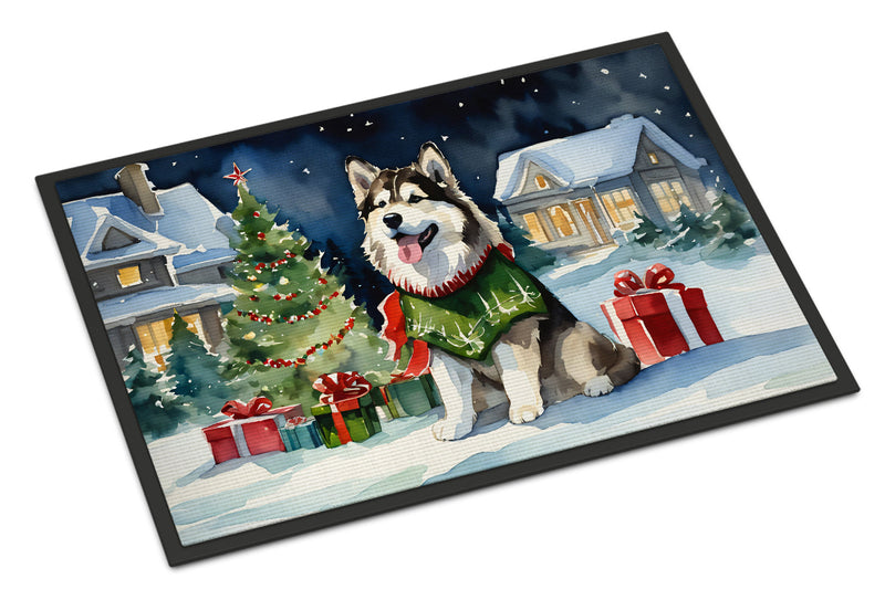 Alaskan Malamute Cozy Christmas Doormat - Large 24x36 – Indoor/Outdoor Floor Mat with Artistic Flair