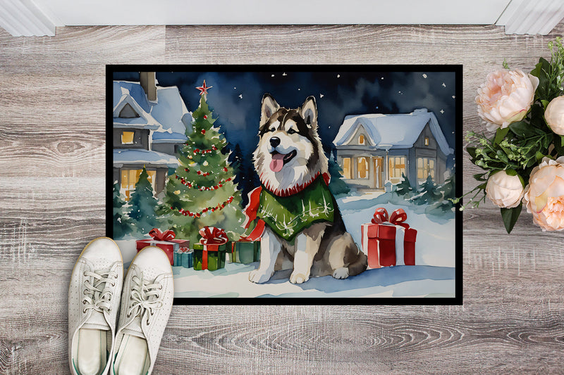 Alaskan Malamute Cozy Christmas Doormat - 18X27 Indoor / Outdoor Rug | Made in USA