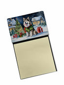 Alaskan Malamute Cozy Christmas Sticky Note Holder- Refiilable Desk Accessory Note Pad