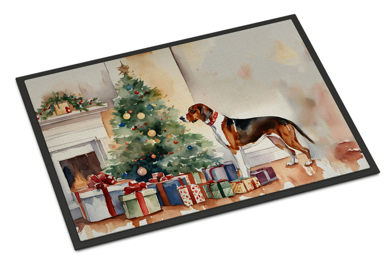 American English Coonhound Cozy Christmas Doormat - Large 24x36 – Indoor/Outdoor Floor Mat with Artistic Flair