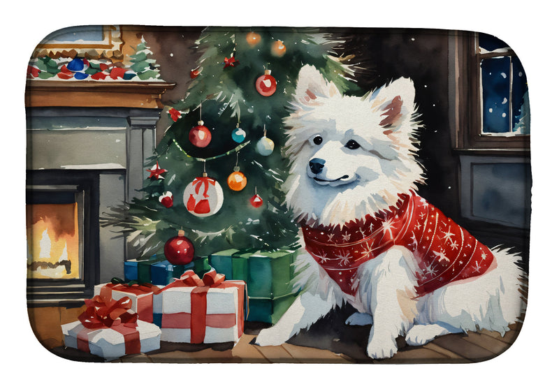 American Eskimo Cozy Christmas Dish Drying Mat