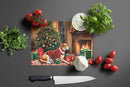 American Foxhound Cozy Christmas Glass Cutting Boards – Durable, Decorative Kitchen Art Large